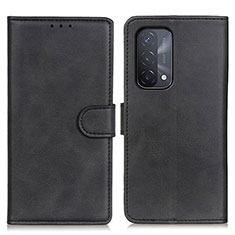 Leather Case Stands Flip Cover Holder A05D for Oppo A54 5G Black