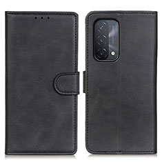 Leather Case Stands Flip Cover Holder A05D for Oppo A74 5G Black