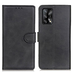 Leather Case Stands Flip Cover Holder A05D for Oppo A95 4G Black