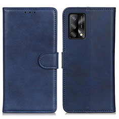 Leather Case Stands Flip Cover Holder A05D for Oppo F19 Blue