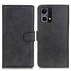 Leather Case Stands Flip Cover Holder A05D for Oppo F21 Pro 4G Black