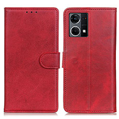 Leather Case Stands Flip Cover Holder A05D for Oppo F21 Pro 4G Red