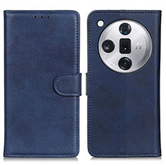 Leather Case Stands Flip Cover Holder A05D for Oppo Find X7 5G Blue