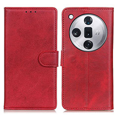 Leather Case Stands Flip Cover Holder A05D for Oppo Find X7 5G Red