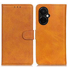 Leather Case Stands Flip Cover Holder A05D for Oppo K11x 5G Brown