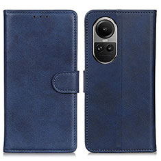 Leather Case Stands Flip Cover Holder A05D for Oppo Reno10 5G Blue