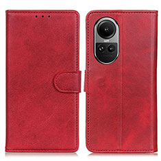 Leather Case Stands Flip Cover Holder A05D for Oppo Reno10 5G Red