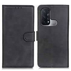 Leather Case Stands Flip Cover Holder A05D for Oppo Reno5 A Black