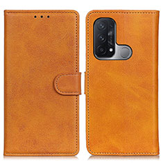 Leather Case Stands Flip Cover Holder A05D for Oppo Reno5 A Brown