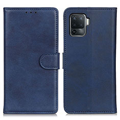 Leather Case Stands Flip Cover Holder A05D for Oppo Reno5 F Brown