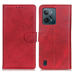 Leather Case Stands Flip Cover Holder A05D for Realme C31 Red