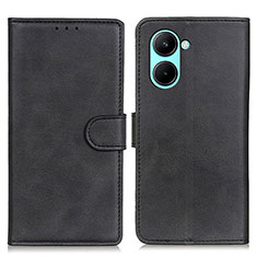 Leather Case Stands Flip Cover Holder A05D for Realme C33 (2023) Black