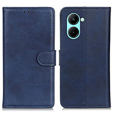 Leather Case Stands Flip Cover Holder A05D for Realme C33 (2023) Blue