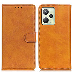 Leather Case Stands Flip Cover Holder A05D for Realme Narzo 50A Prime Brown