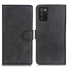 Leather Case Stands Flip Cover Holder A05D for Samsung Galaxy A02s Black