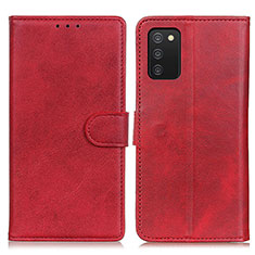 Leather Case Stands Flip Cover Holder A05D for Samsung Galaxy A02s Red