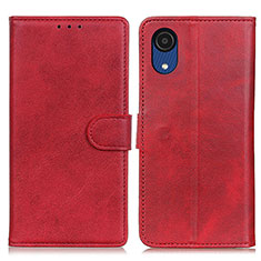 Leather Case Stands Flip Cover Holder A05D for Samsung Galaxy A03 Core Red
