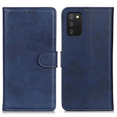 Leather Case Stands Flip Cover Holder A05D for Samsung Galaxy A03s Blue