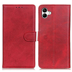 Leather Case Stands Flip Cover Holder A05D for Samsung Galaxy A04 4G Red