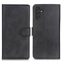 Leather Case Stands Flip Cover Holder A05D for Samsung Galaxy A04s Black