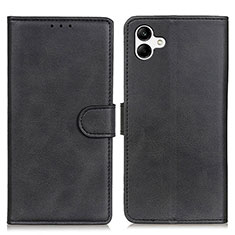 Leather Case Stands Flip Cover Holder A05D for Samsung Galaxy A05 Black