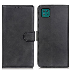 Leather Case Stands Flip Cover Holder A05D for Samsung Galaxy A22 5G Black