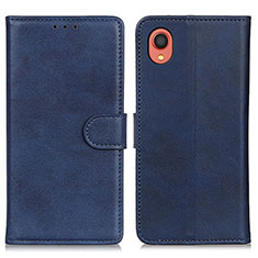 Leather Case Stands Flip Cover Holder A05D for Samsung Galaxy A22 5G SC-56B Blue