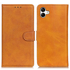 Leather Case Stands Flip Cover Holder A05D for Samsung Galaxy F04 Brown