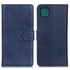 Leather Case Stands Flip Cover Holder A05D for Samsung Galaxy F42 5G Blue