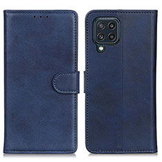 Leather Case Stands Flip Cover Holder A05D for Samsung Galaxy M32 4G Blue