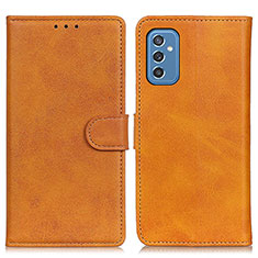 Leather Case Stands Flip Cover Holder A05D for Samsung Galaxy M52 5G Brown