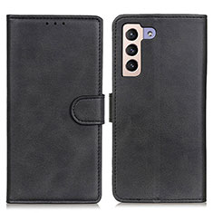 Leather Case Stands Flip Cover Holder A05D for Samsung Galaxy S21 5G Black