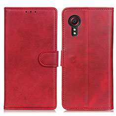 Leather Case Stands Flip Cover Holder A05D for Samsung Galaxy XCover 5 SM-G525F Red