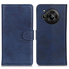 Leather Case Stands Flip Cover Holder A05D for Sharp Aquos R7 Blue