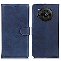 Leather Case Stands Flip Cover Holder A05D for Sharp Aquos R7s Blue