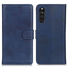 Leather Case Stands Flip Cover Holder A05D for Sony Xperia 10 III Lite Blue