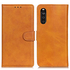 Leather Case Stands Flip Cover Holder A05D for Sony Xperia 10 III Lite Brown