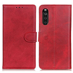 Leather Case Stands Flip Cover Holder A05D for Sony Xperia 10 III Red