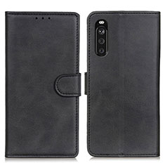 Leather Case Stands Flip Cover Holder A05D for Sony Xperia 10 III SOG04 Black