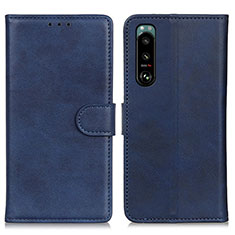 Leather Case Stands Flip Cover Holder A05D for Sony Xperia 5 III SO-53B Blue