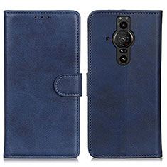 Leather Case Stands Flip Cover Holder A05D for Sony Xperia PRO-I Blue