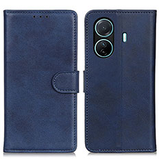 Leather Case Stands Flip Cover Holder A05D for Vivo T1 Pro 5G Blue