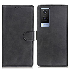 Leather Case Stands Flip Cover Holder A05D for Vivo V21e 5G Black