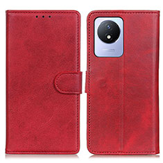 Leather Case Stands Flip Cover Holder A05D for Vivo Y02 Red