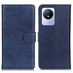 Leather Case Stands Flip Cover Holder A05D for Vivo Y02t Blue