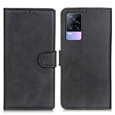 Leather Case Stands Flip Cover Holder A05D for Vivo Y73 (2021) Black