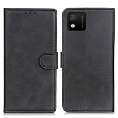 Leather Case Stands Flip Cover Holder A05D for Wiko Y52 Black