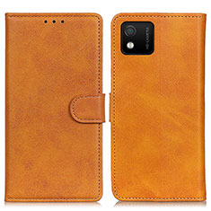 Leather Case Stands Flip Cover Holder A05D for Wiko Y52 Brown