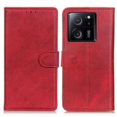 Leather Case Stands Flip Cover Holder A05D for Xiaomi Mi 13T 5G Red