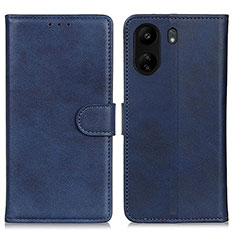 Leather Case Stands Flip Cover Holder A05D for Xiaomi Poco C65 Blue